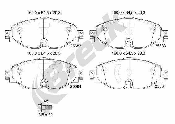 Set placute frana,frana disc 25683 00 701 10 BRECK